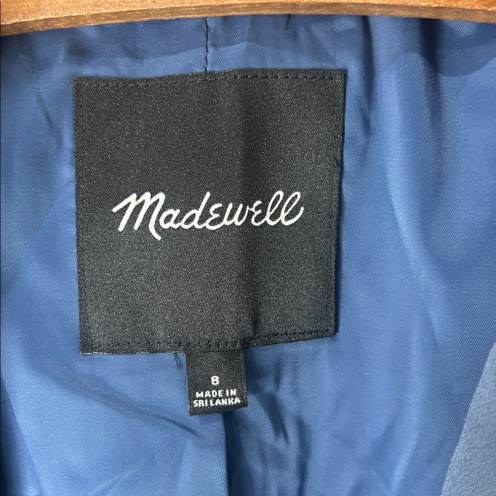 MADEWELL The Rosedale Blazer in Crepe Slate Blue Size 8 - Picture 7 of 16